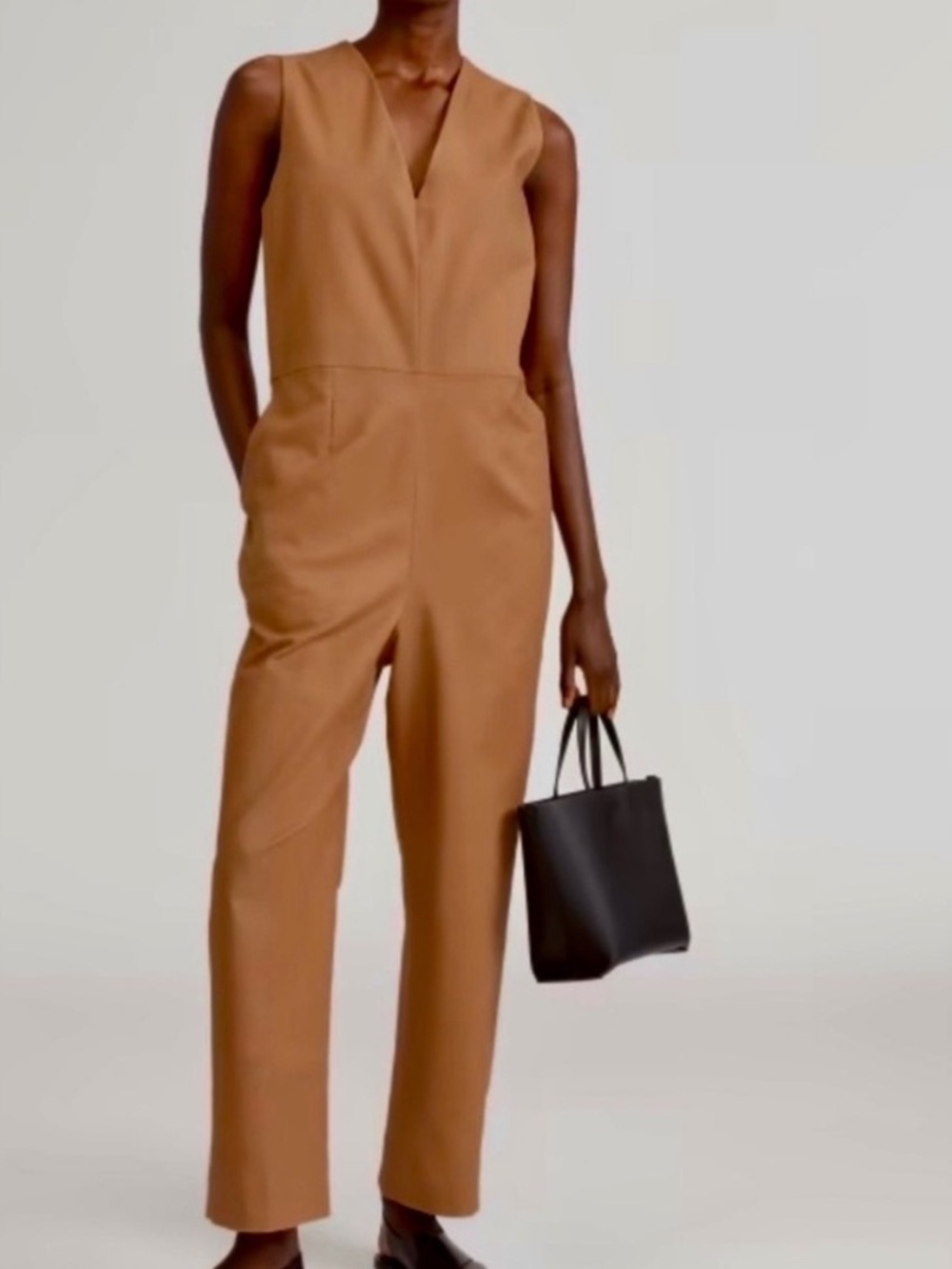 Everlane Sleeveless Caramel Tailored JumpsuitNWT